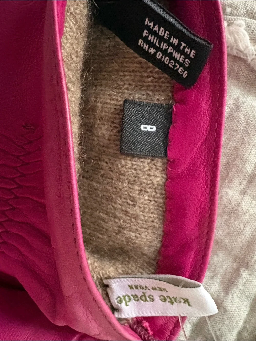 kate spade Hot Pink Leather Bow Gloves